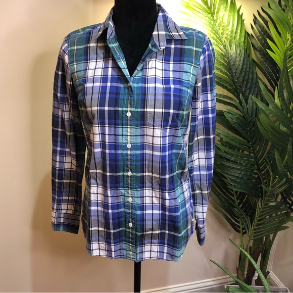 J Crew The Boy Shirt Plaid Flannel Button-Up Long Sleeve Blouse 2 - Picture 4 of 8